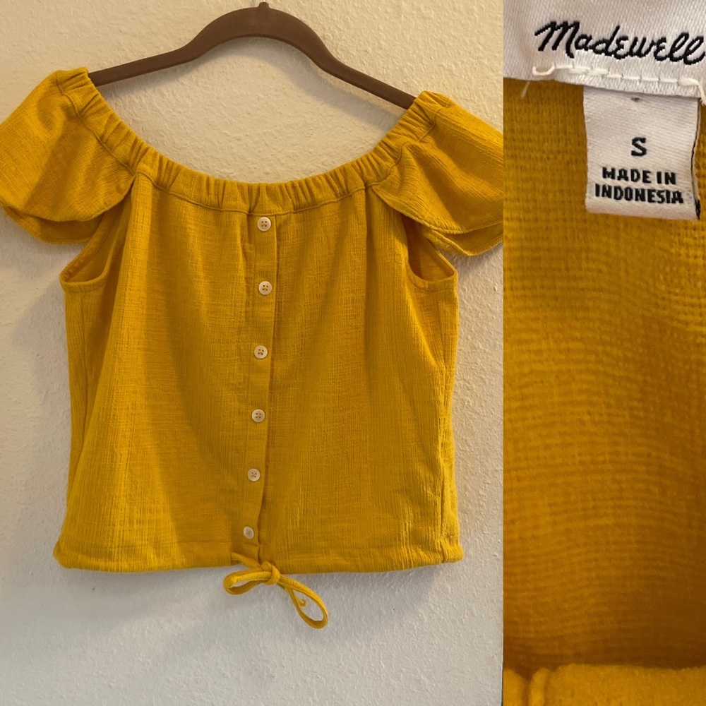 Madewell small dark yellow crop top
